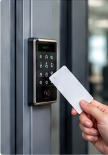 Door access keypad and card reader