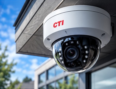 CTI security camera installed on a building