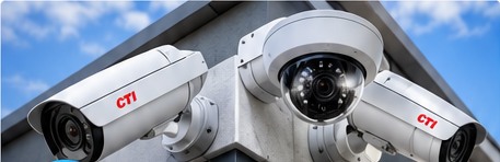 CTI security cameras mounted on a building